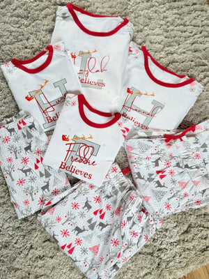 PERSONALISED BELIEVES CHRISTMAS PJS