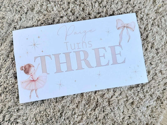 Personalised princess/ballerina birthday banner