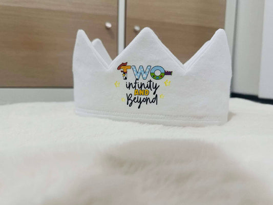 PERSONALISED WHITE TOY STORY BIRTHDAY CROWN