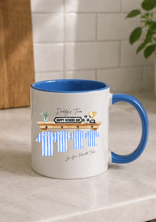 PERSONALISED FOOTBALL T-SHIRT MUG- OTHER COLOURS AVIABALE