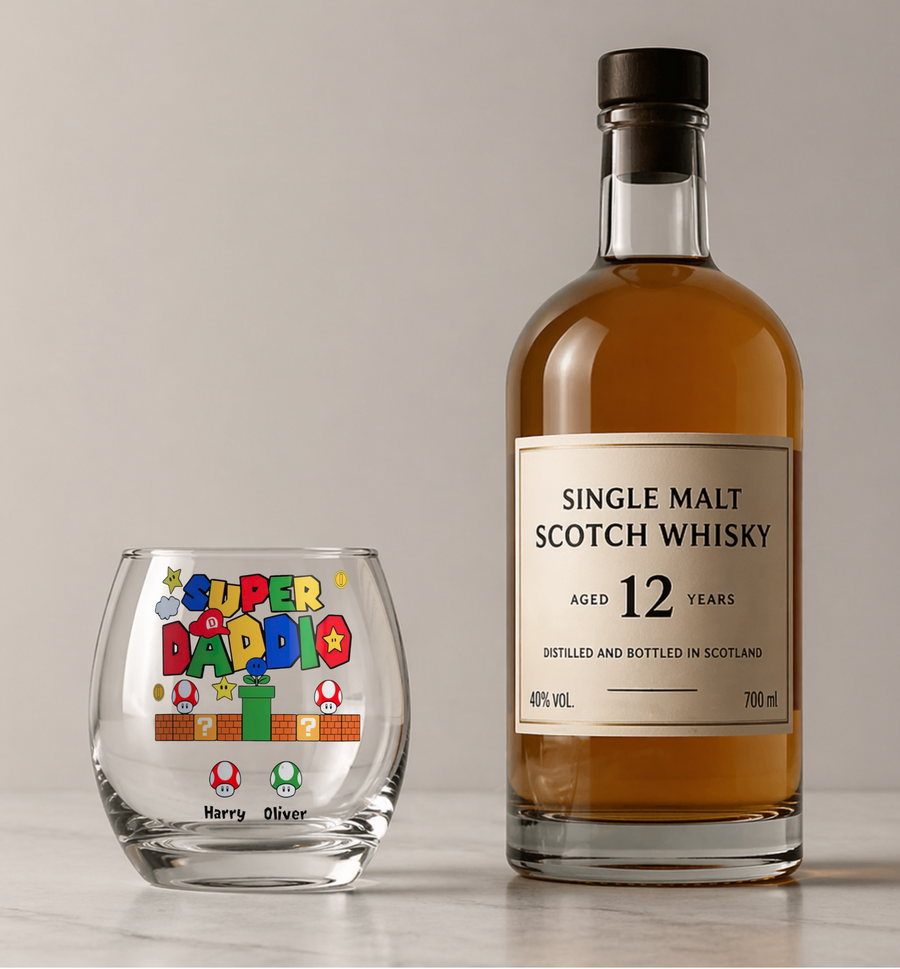 SUPER DADDIO PERSONALISED WHISKY/MIXER GLASS