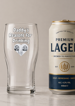 DADDYS REASON FOR DRINKING PHOTO PINT GLASS