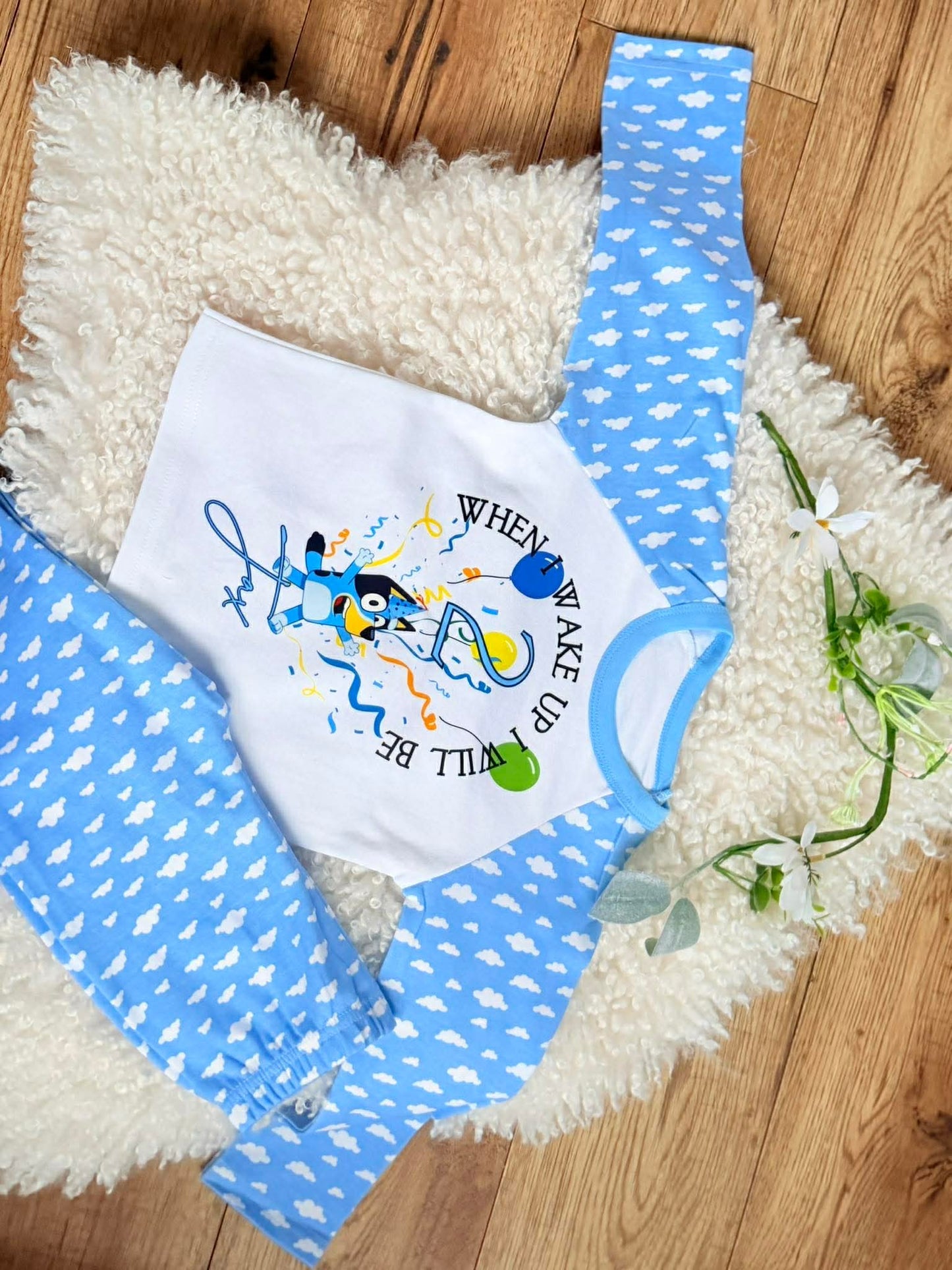 Bluey theme birthday pjs