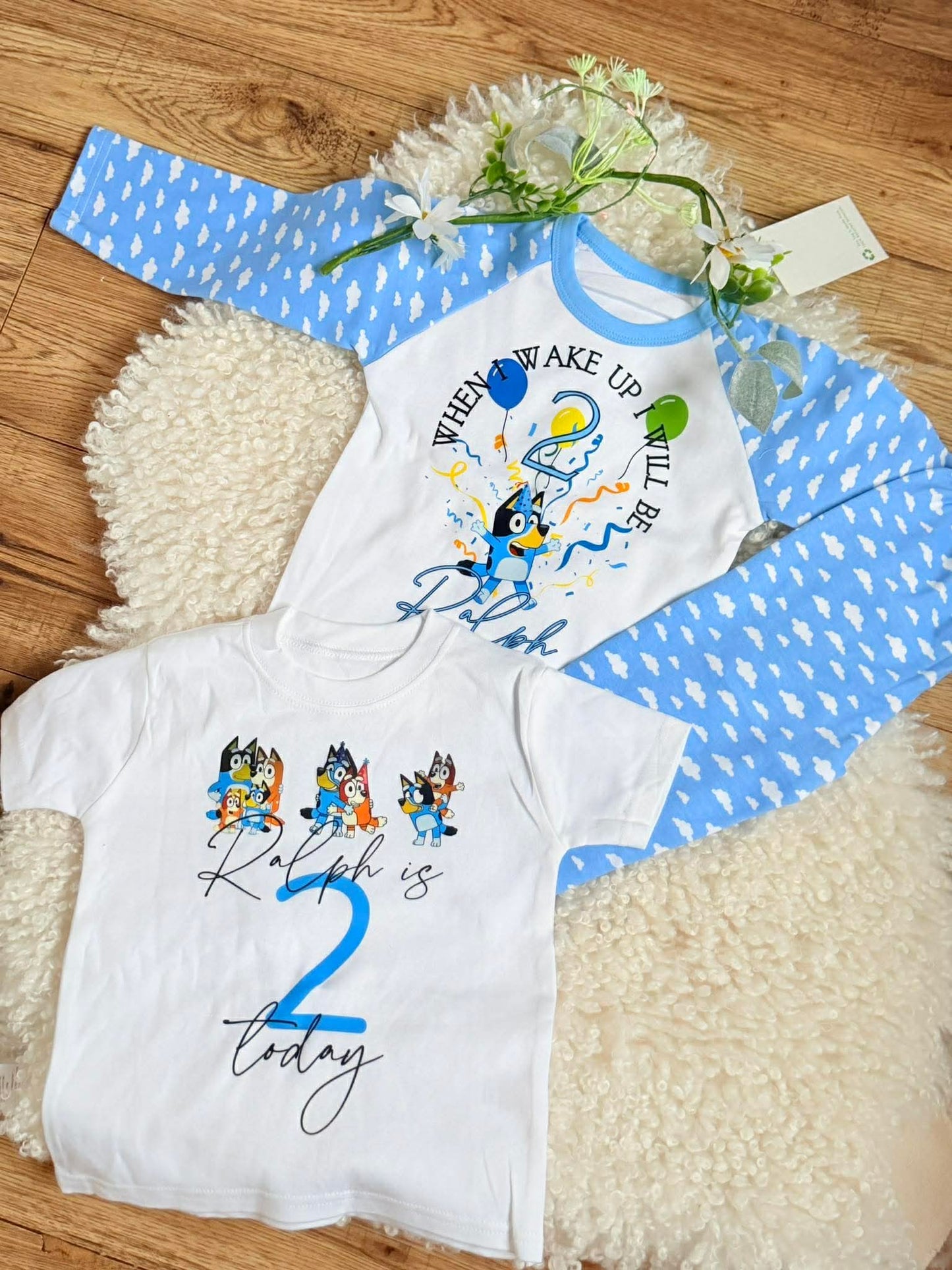 Bluey theme birthday pjs