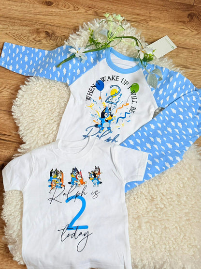 Bluey theme birthday pjs