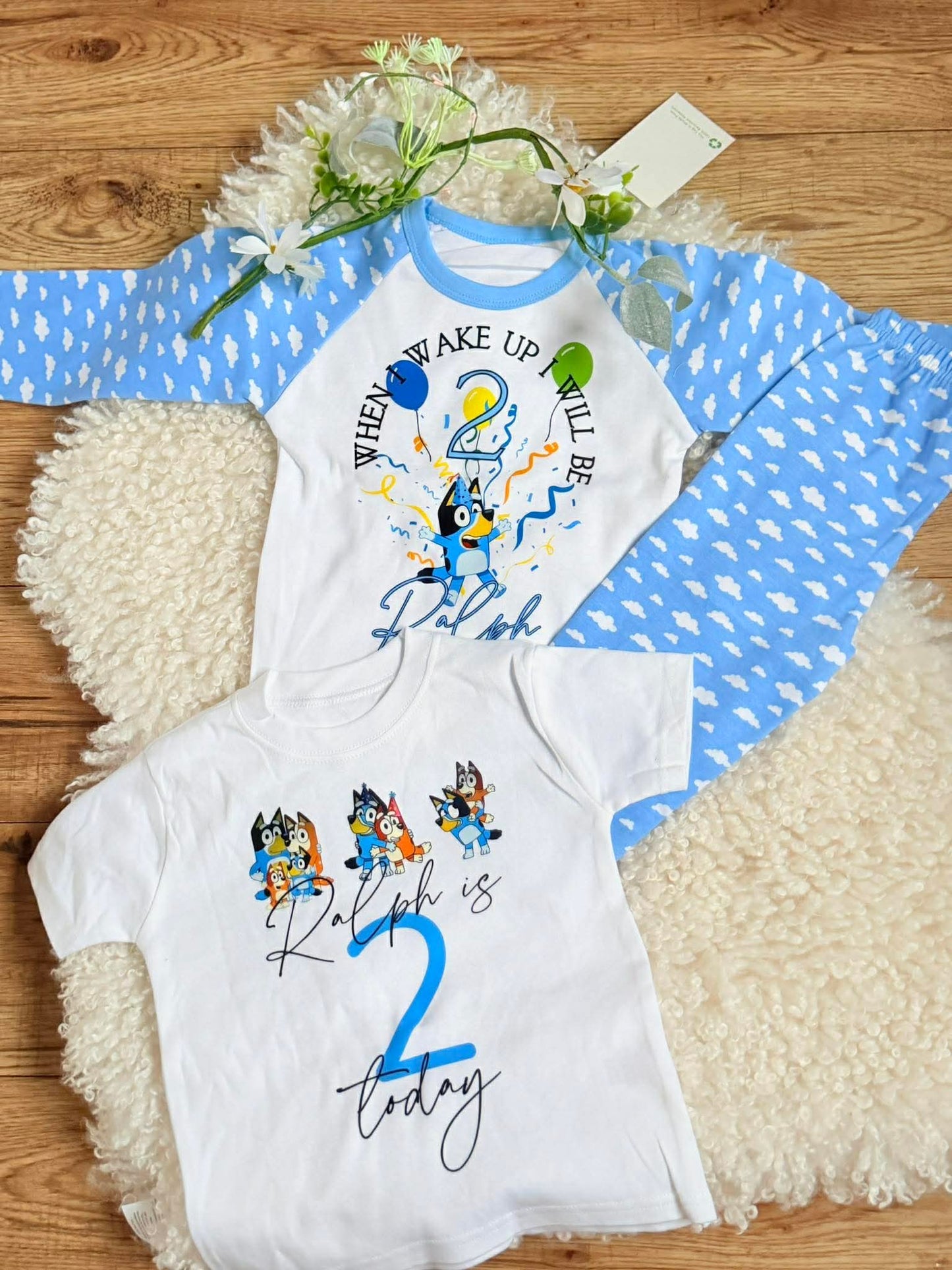 Bluey theme birthday pjs