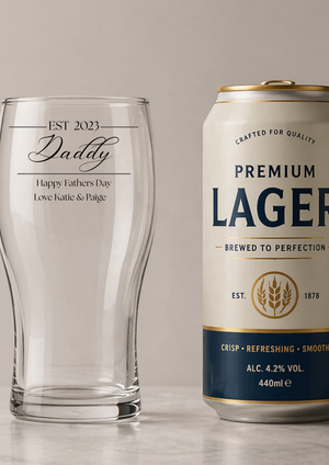EST PERSONALISED PINT GLASS