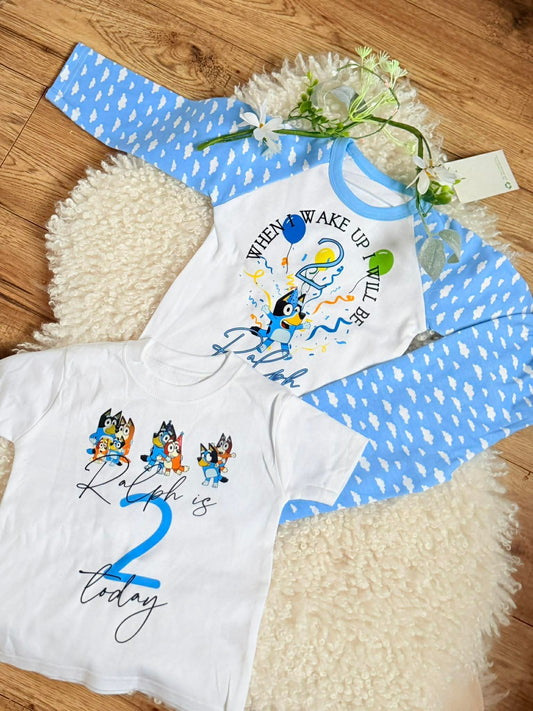 Bluey theme birthday pjs