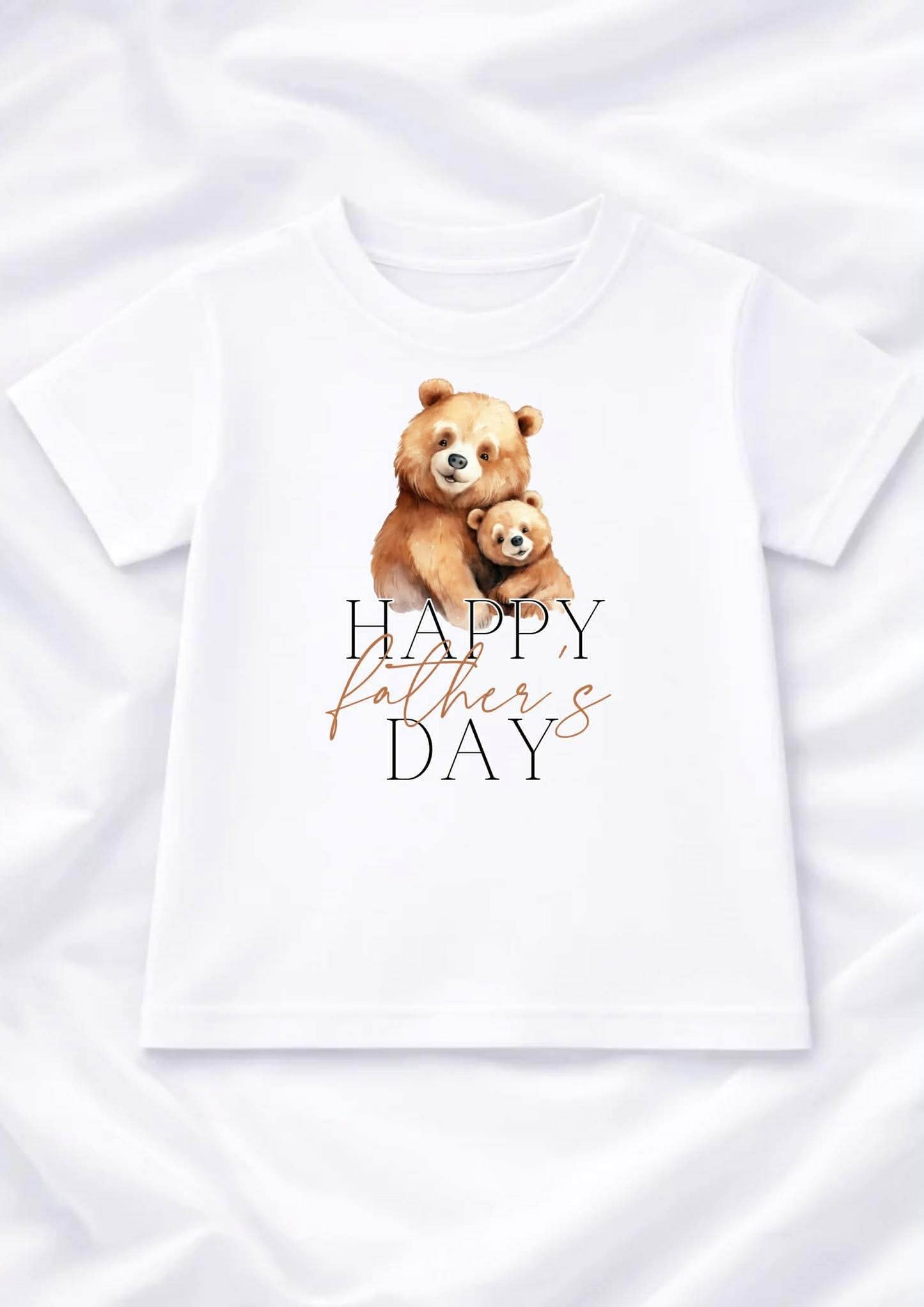 WATERCOLOR BEAR HAPPY FATHERS DAY TSHIRT