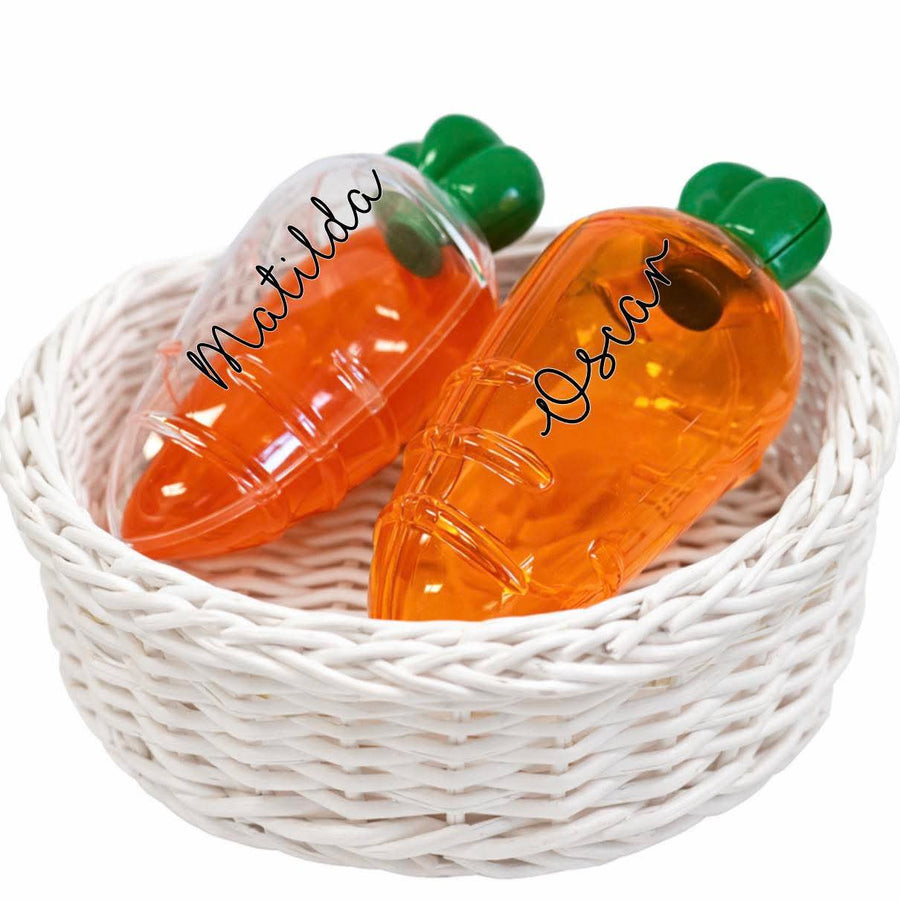 Fillable carrot shaped sweet tubs