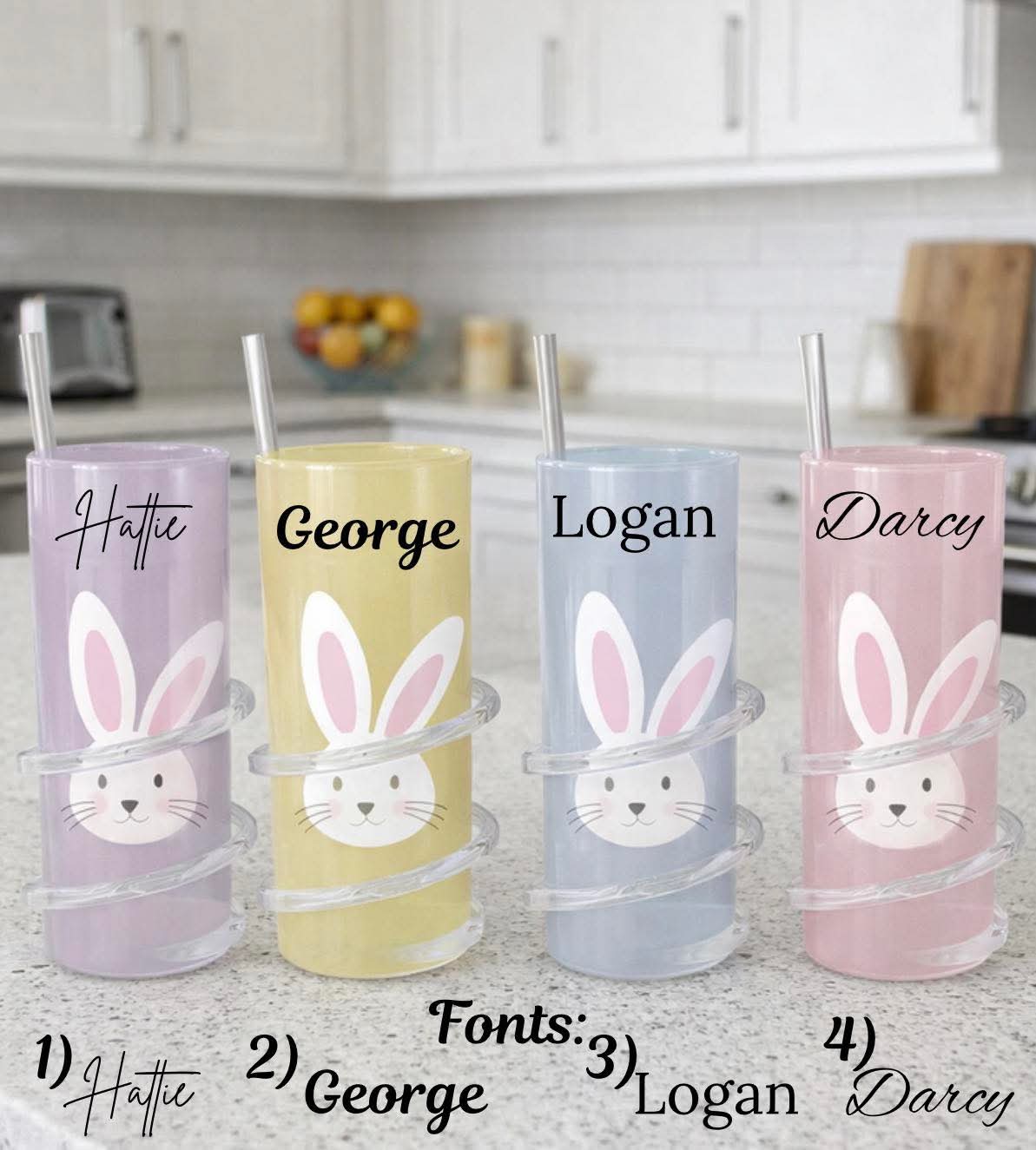 Personalised spiral straw tumbler cup