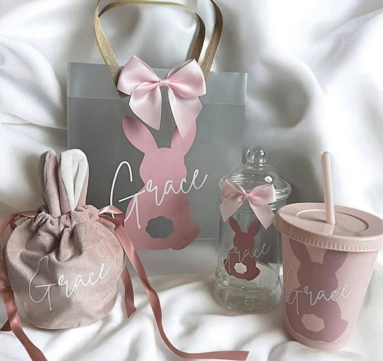 Personalised pink bunny Easter bundle