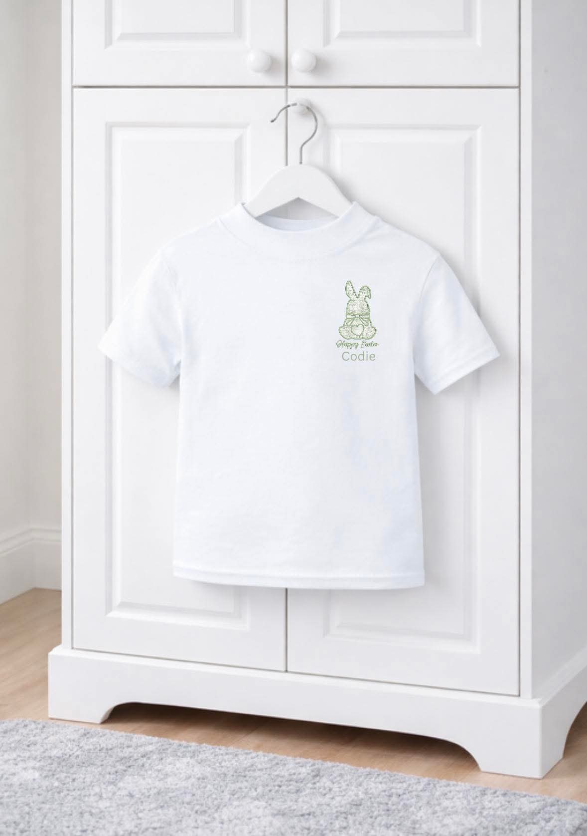 Personalised embroidery style tshirt sage