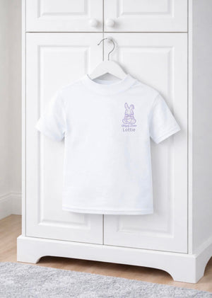 Personalised embroidery style tshirt purple