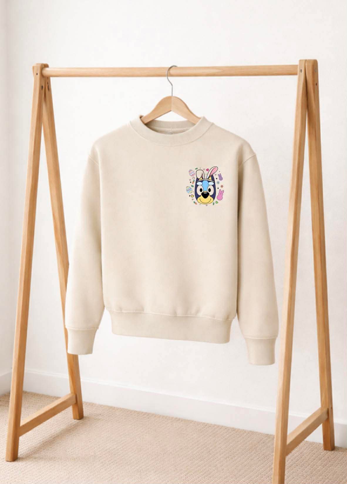 Blue dog theme Easter sweatshirt