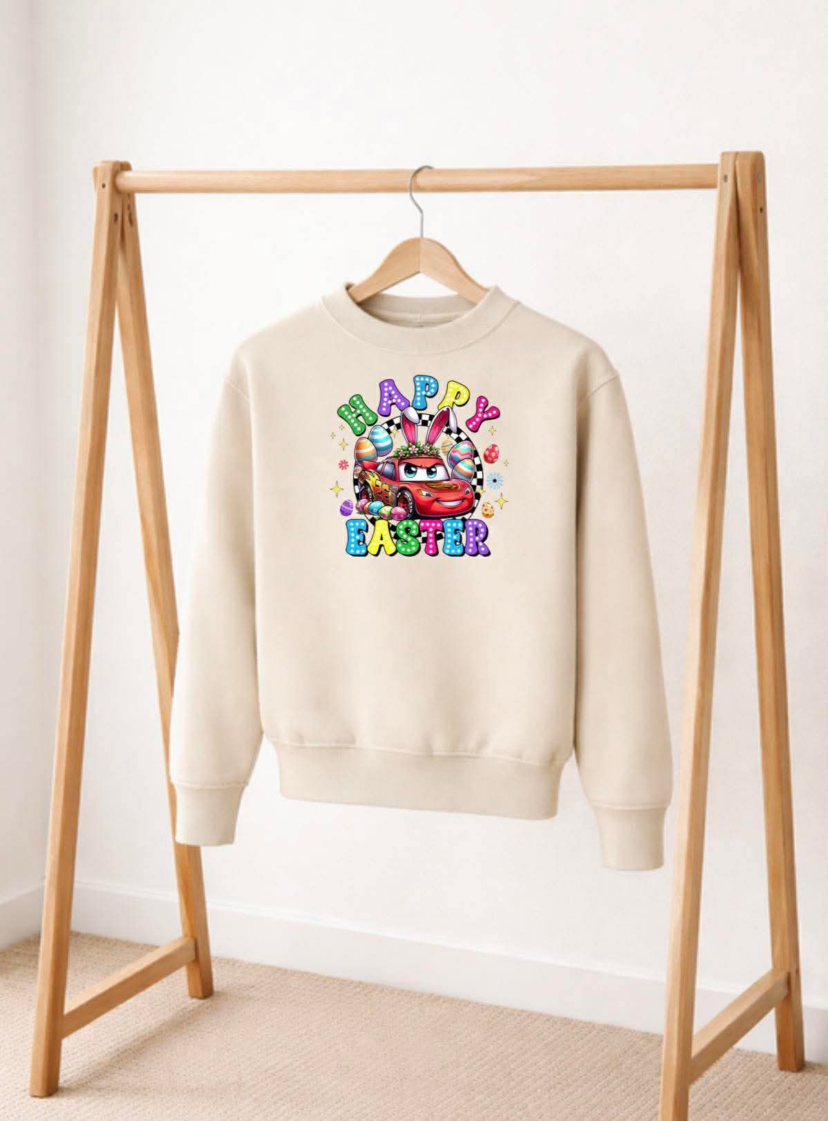 Easter cars theme personalised sweatshirt