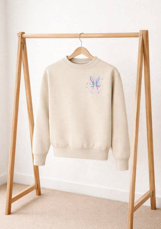Bunny ear bow sweatshirt