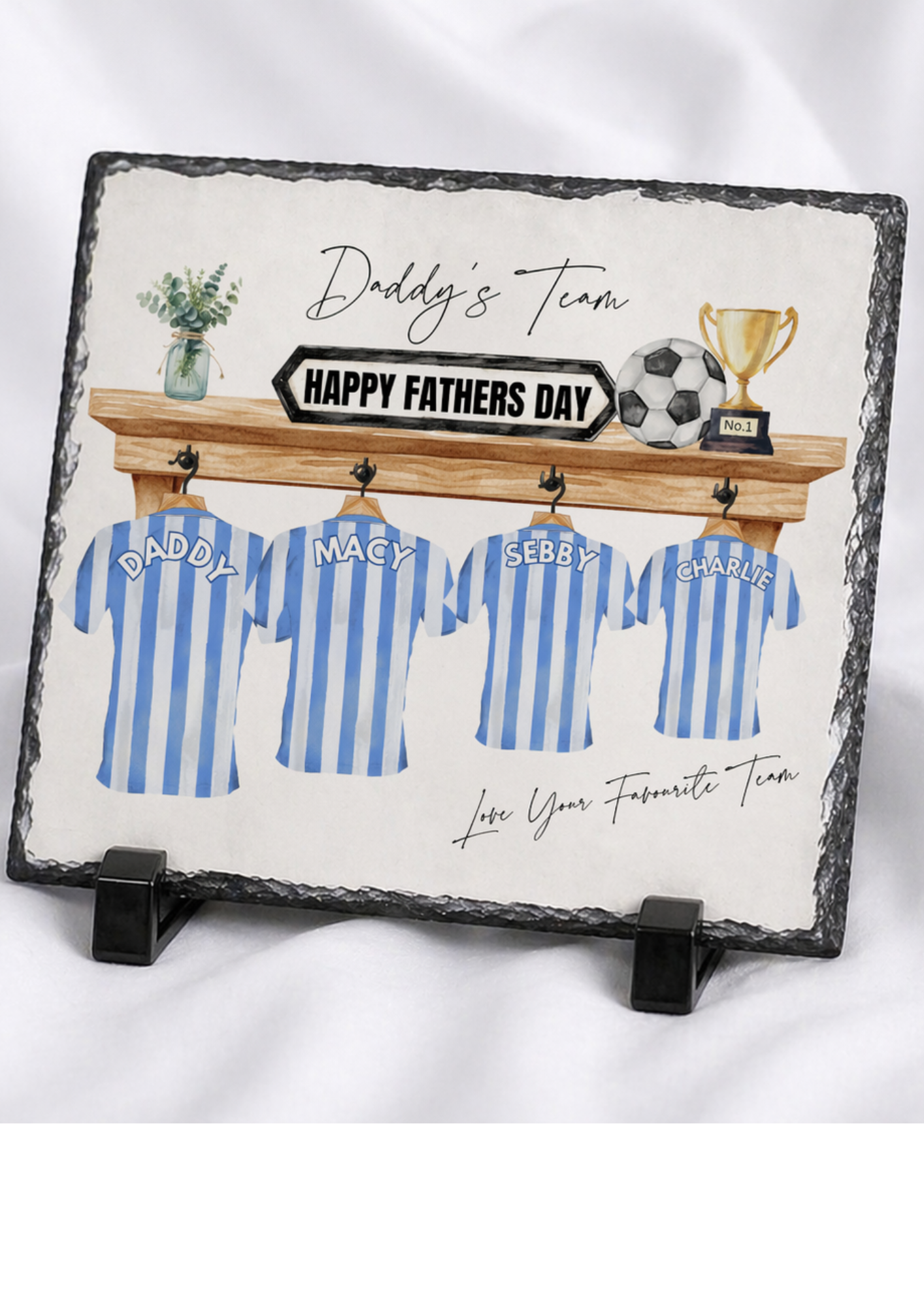 PERSONALISED FOOTBALL OUR TEAM SLATE