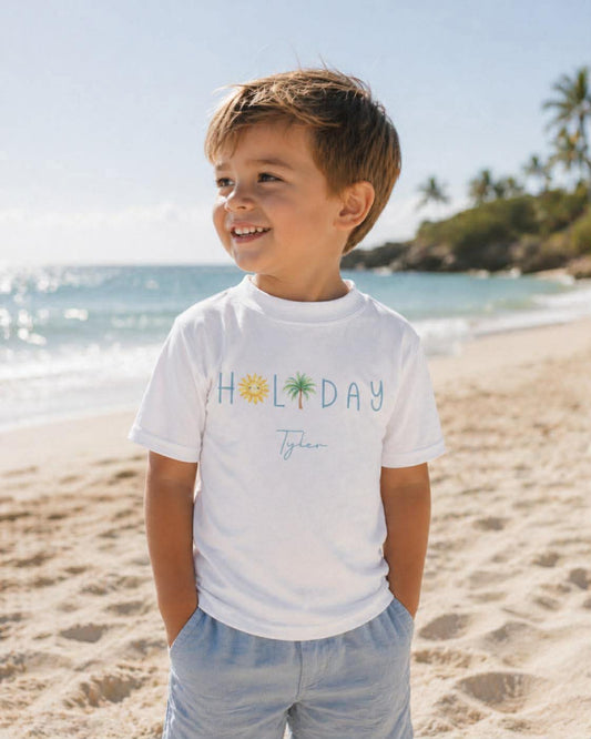 HOLIDAY BLUE PERSONALISED TSHIRT