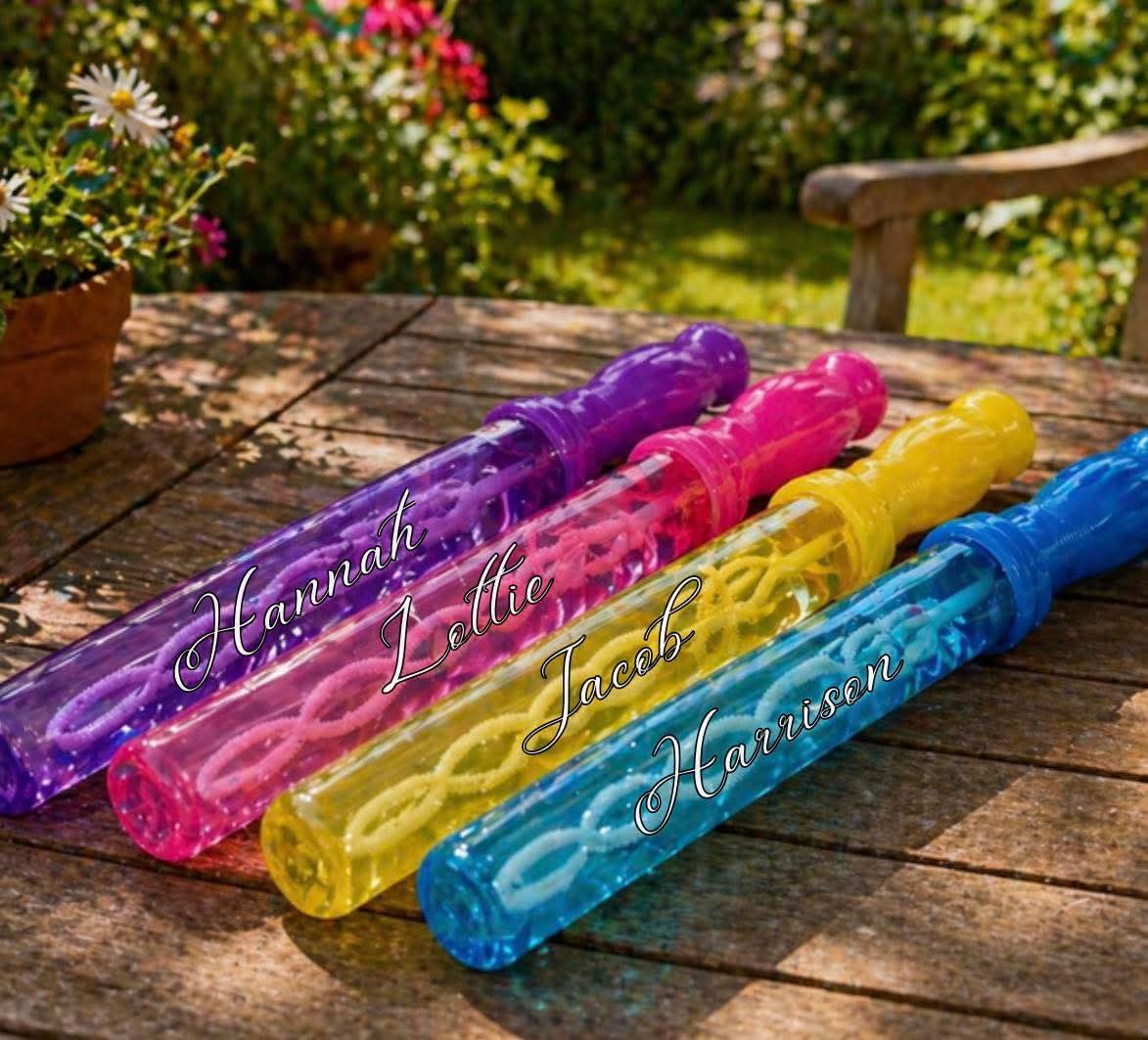 PERSONALISED PLASTIC BUBBLE WANDS