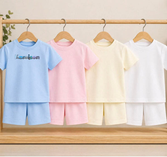 BLUE TONE PERSONALISED NAME SHORT SET