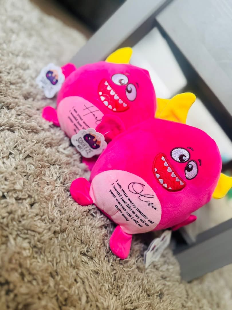 8 inch round worry monster teddy