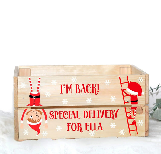 PERSONALISED IM BACK ELF ON THE SHELF CRATE