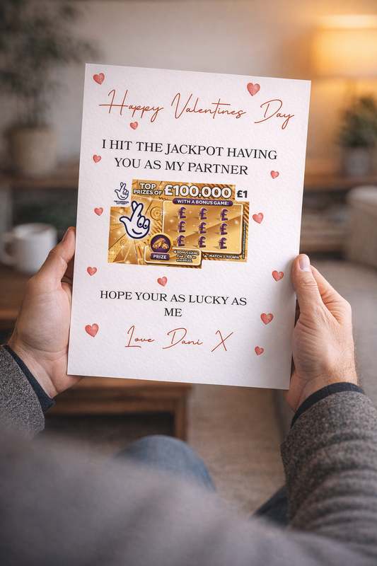 Hit the jackpot scratch card print