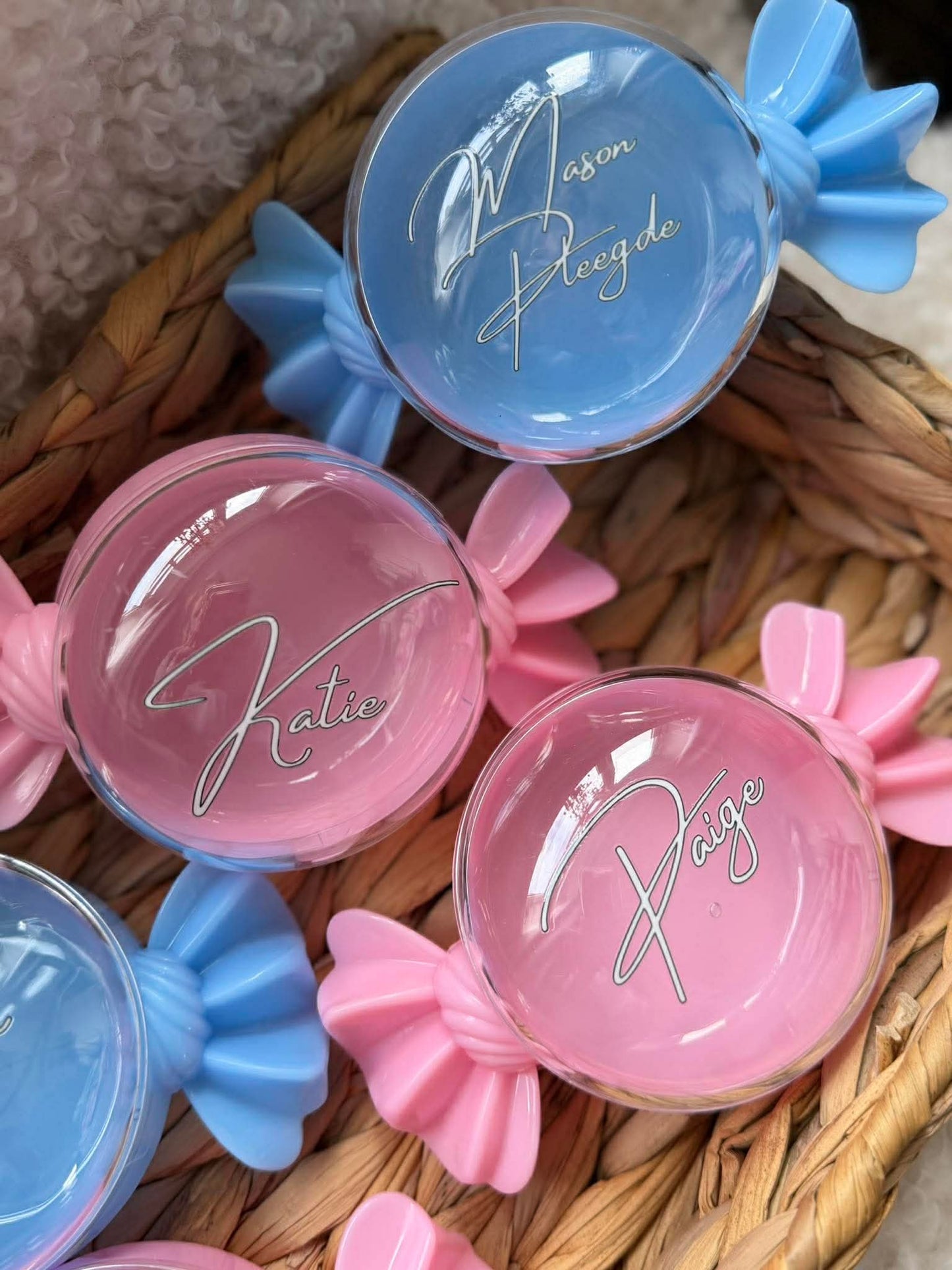 Personalised sweet shaped sweet containers