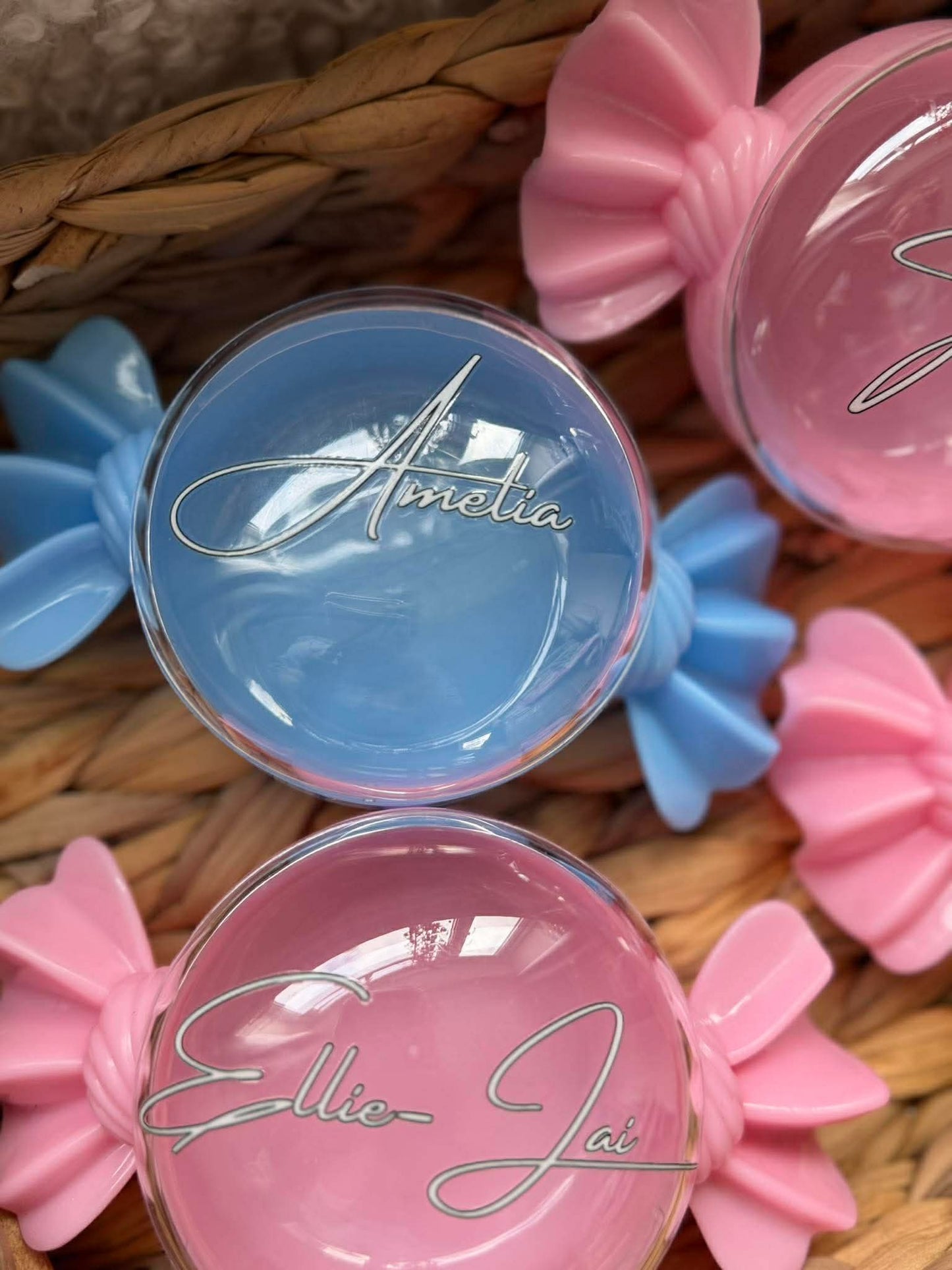 Personalised sweet shaped sweet containers