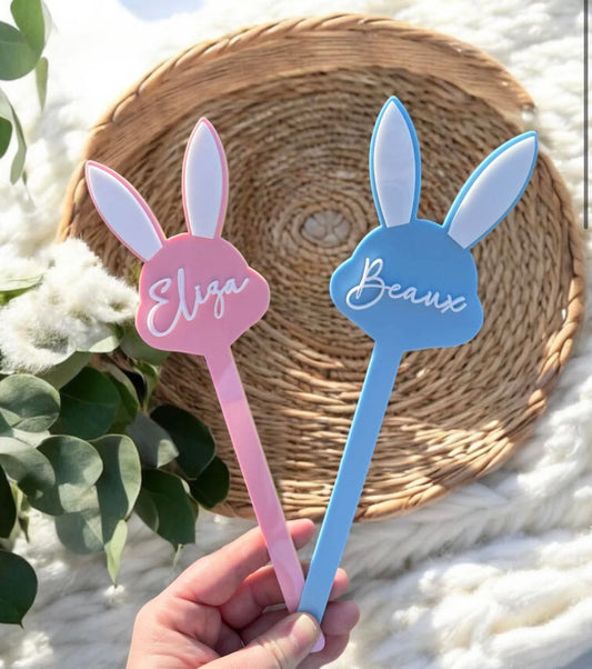 Acrylic personalised bunny wands