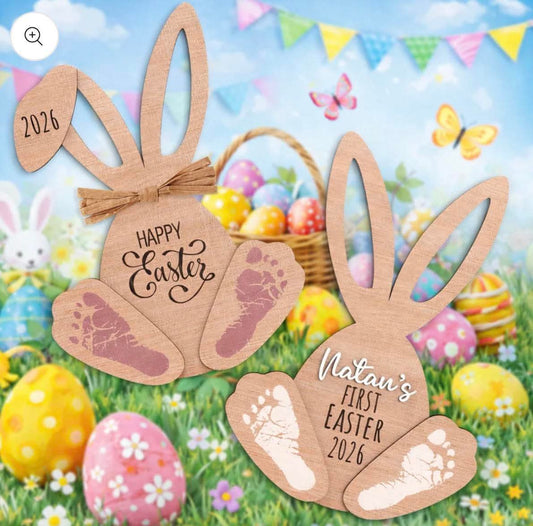 Footprint happy Easter keepsake