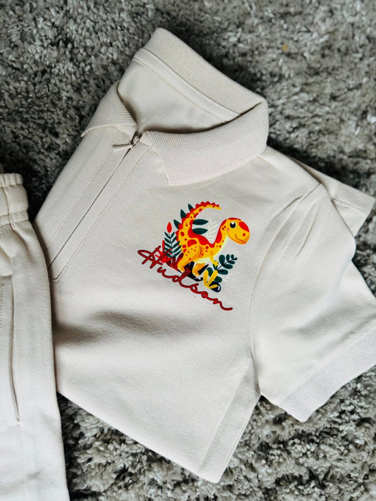 ZIP POLO T-SHIRT AND SHORT SET