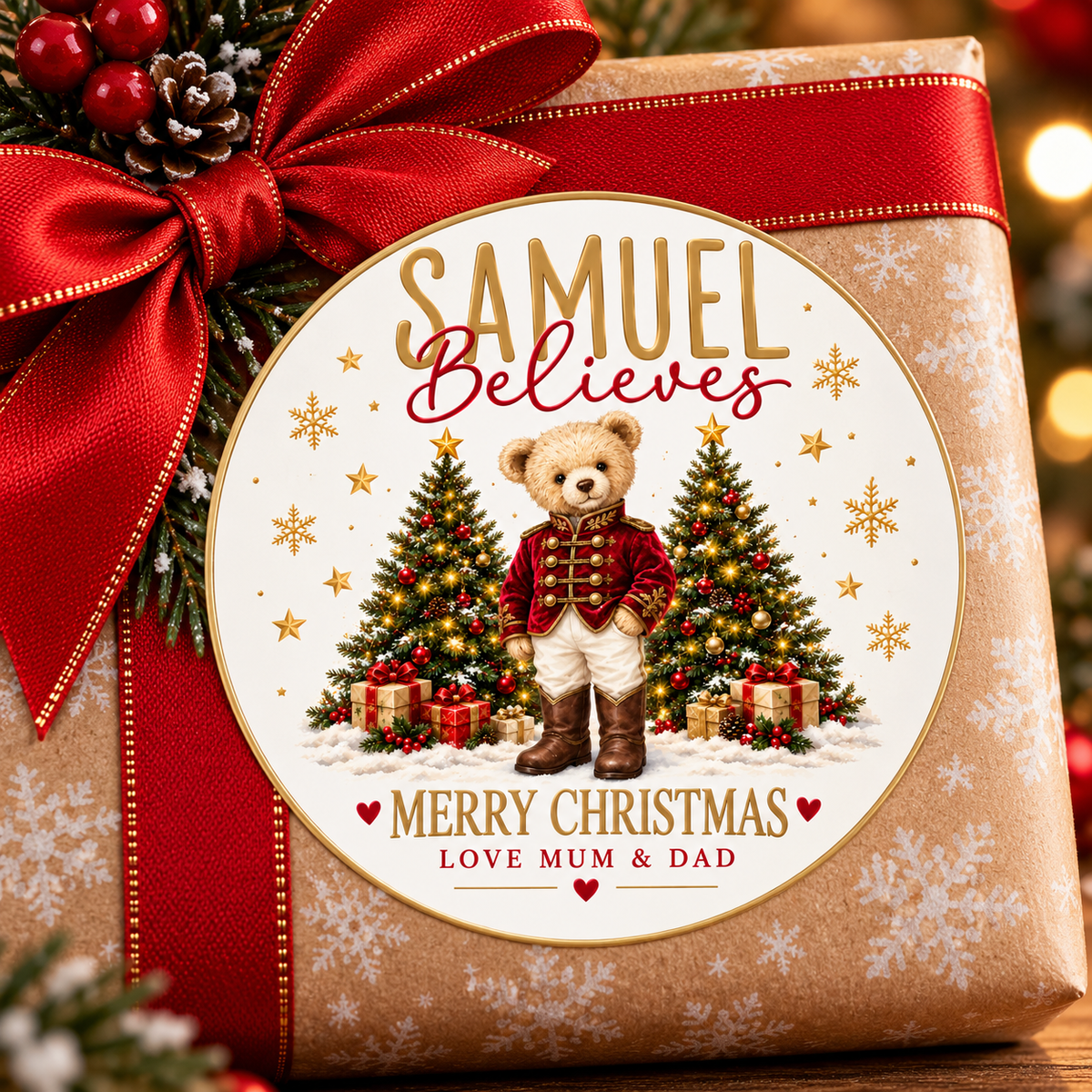 NUTCRACKER BEAR PERSONALISED STICKER
