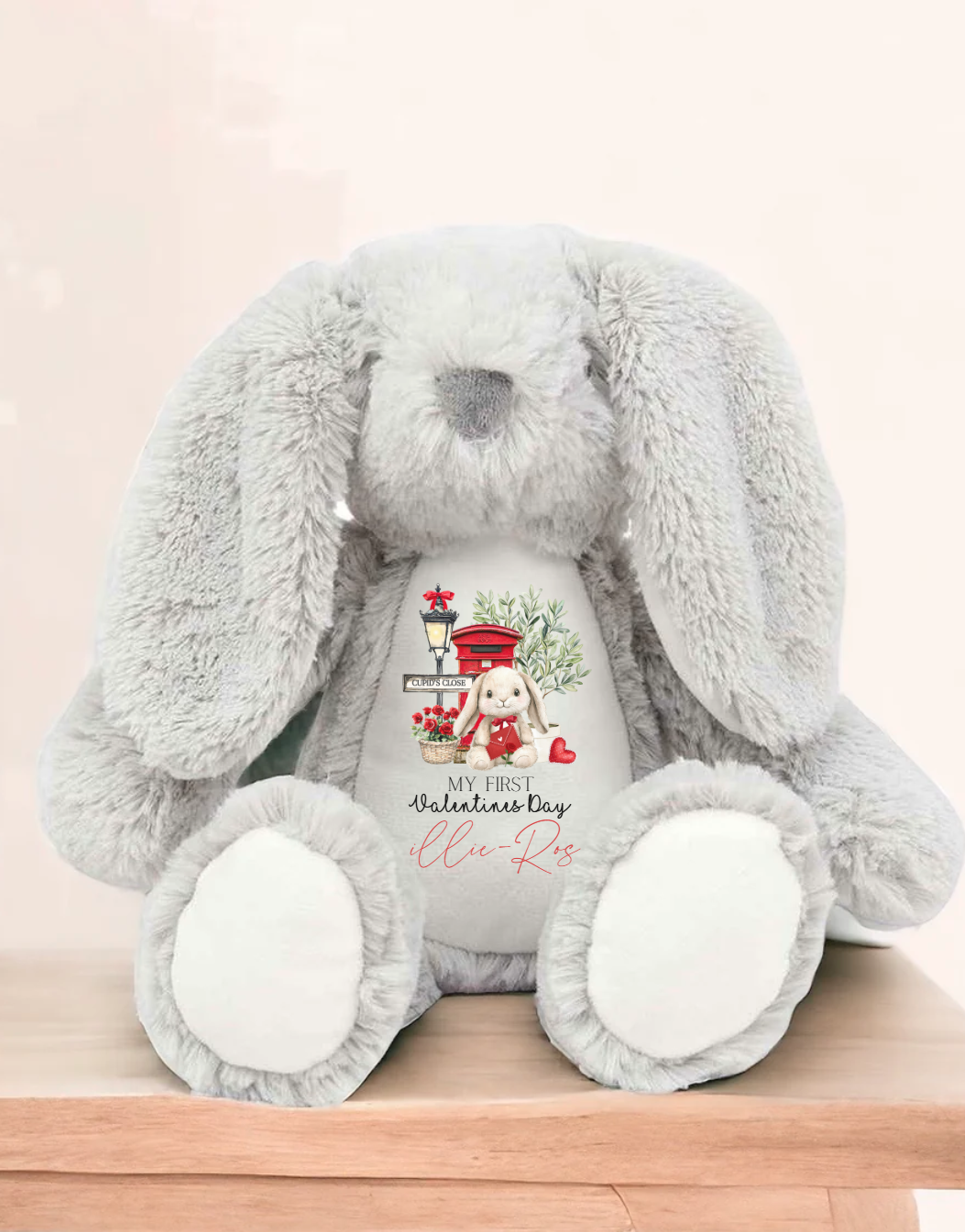 CUPIDS CLOSE MY FIRST VALENTINE GREY TEDDY