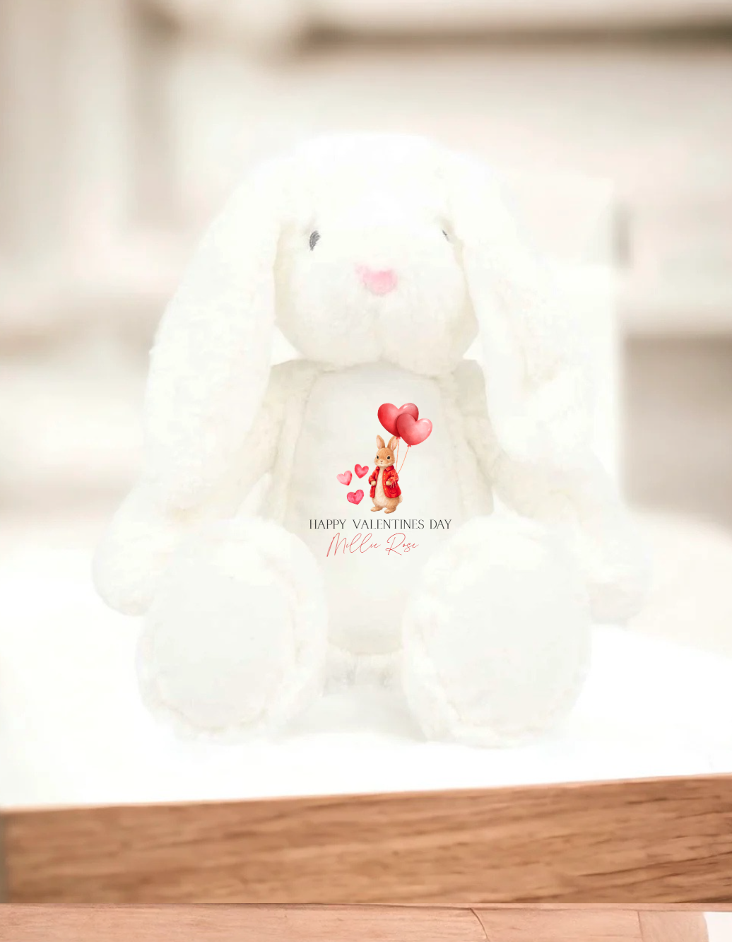 RED JACKET BUNNY HAPPY VALENTINES DAY BUNNY