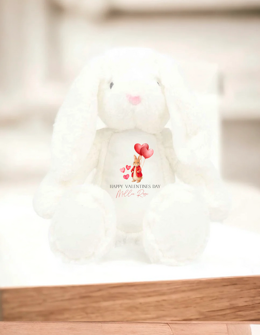 RED JACKET BUNNY HAPPY VALENTINES DAY BUNNY