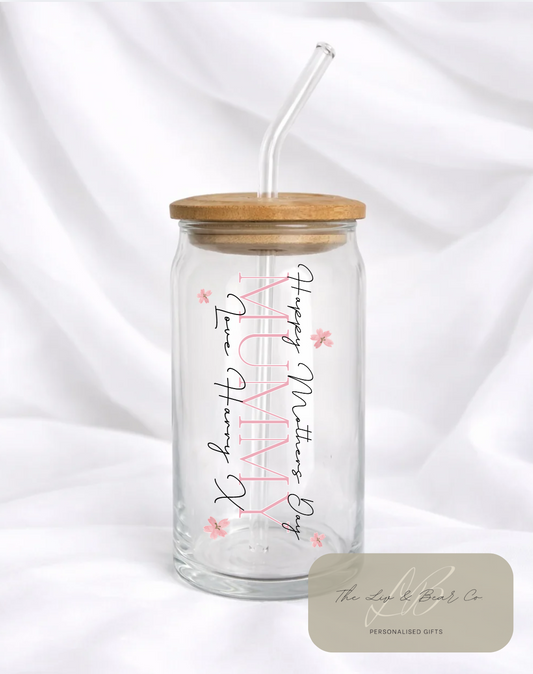 personalised happy mothers day glass can