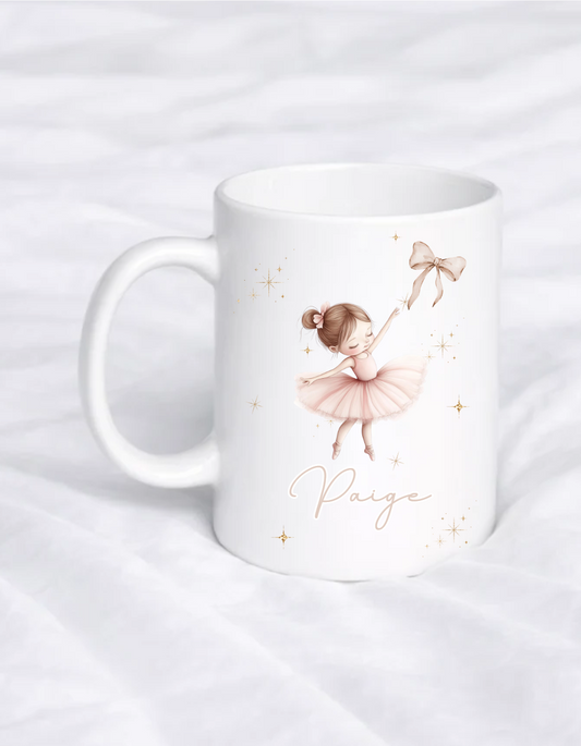 BOWRINA BALLERINA BOW PERSONALISED POLYMER MUG