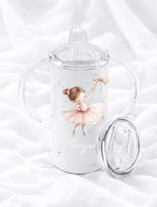BOWRINA PERSONALISED BALLERINA BOW SIPPY/TUMBLER