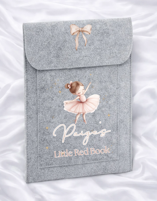 BOWRINA PERSONALSIED BALLERINA BOW RED BOOK FOLDER