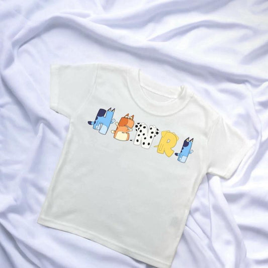 BLUE/ORANGE DOG PERSONALISED T-SHIRT