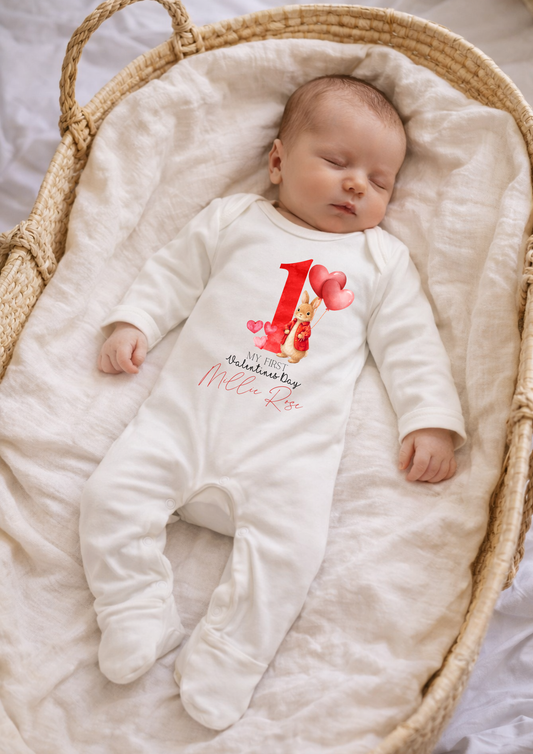 RED JACKET BUNNY FIRST VALENTINES DAY