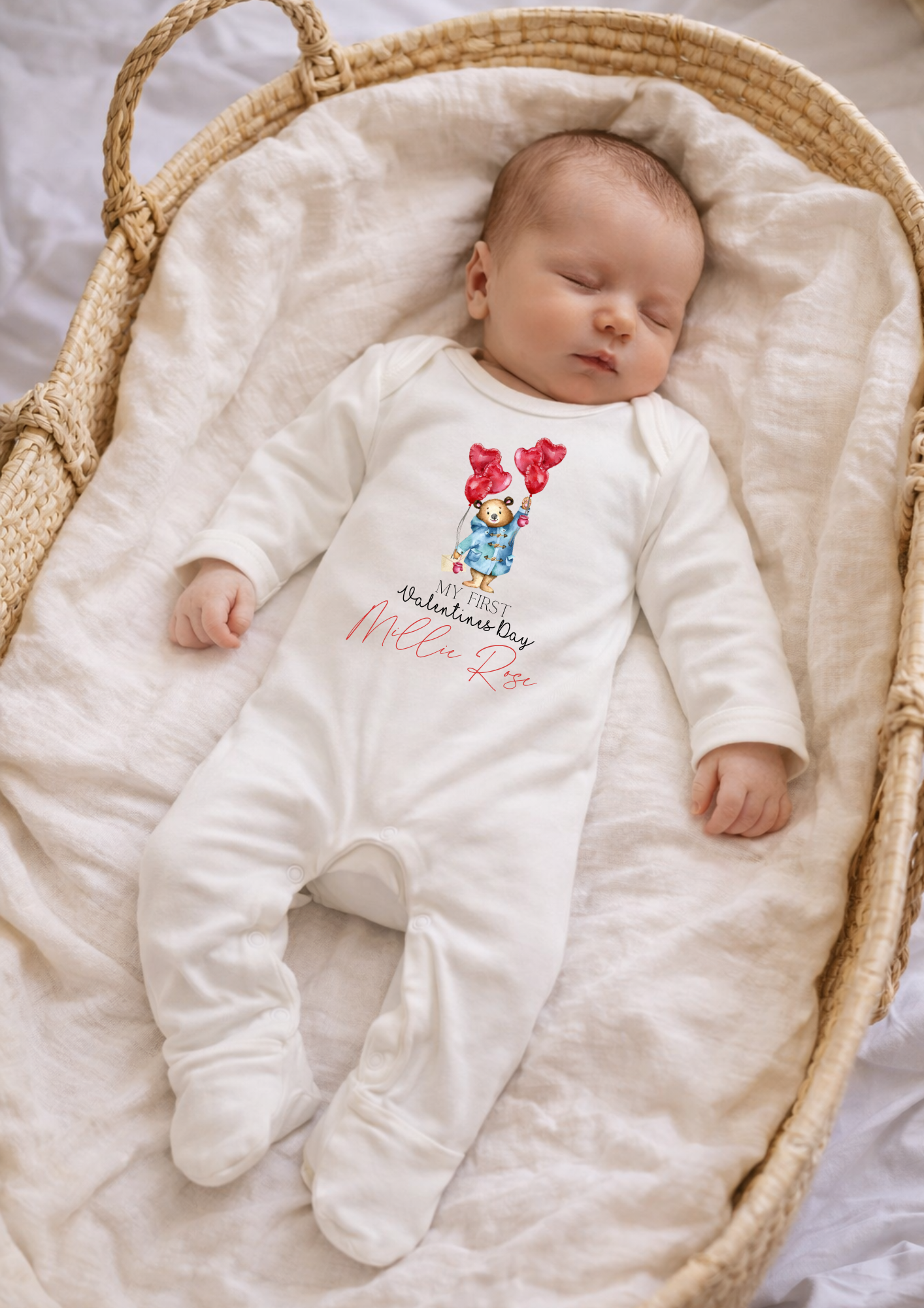 PAD BEAR MY FIRST VALENTINES DAY BABY GROW