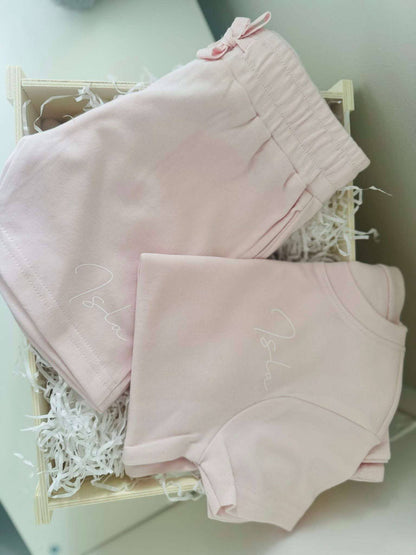 Personalised cotton T-shirt and short set