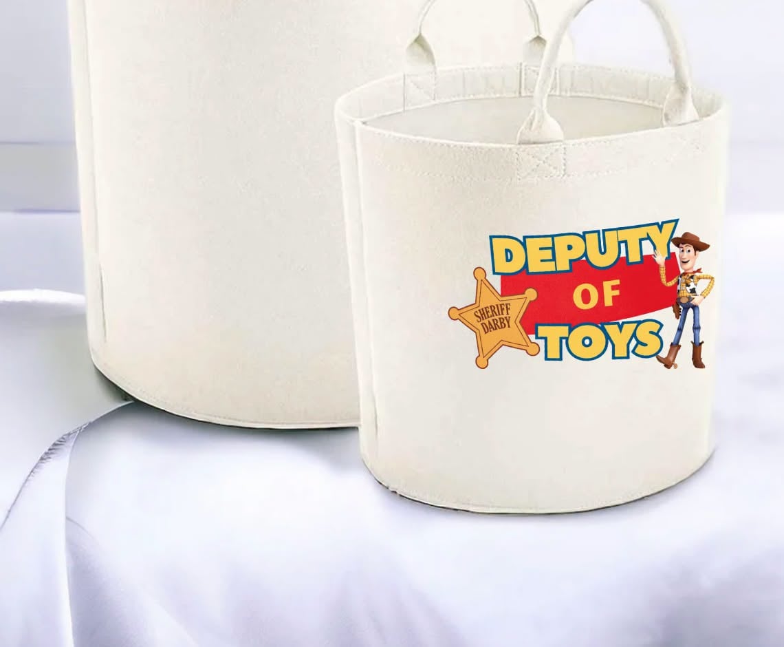 Deputy of toys personalised felt basket