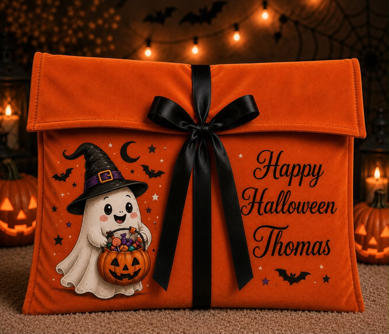 Happy Halloween Orange personalised envelope