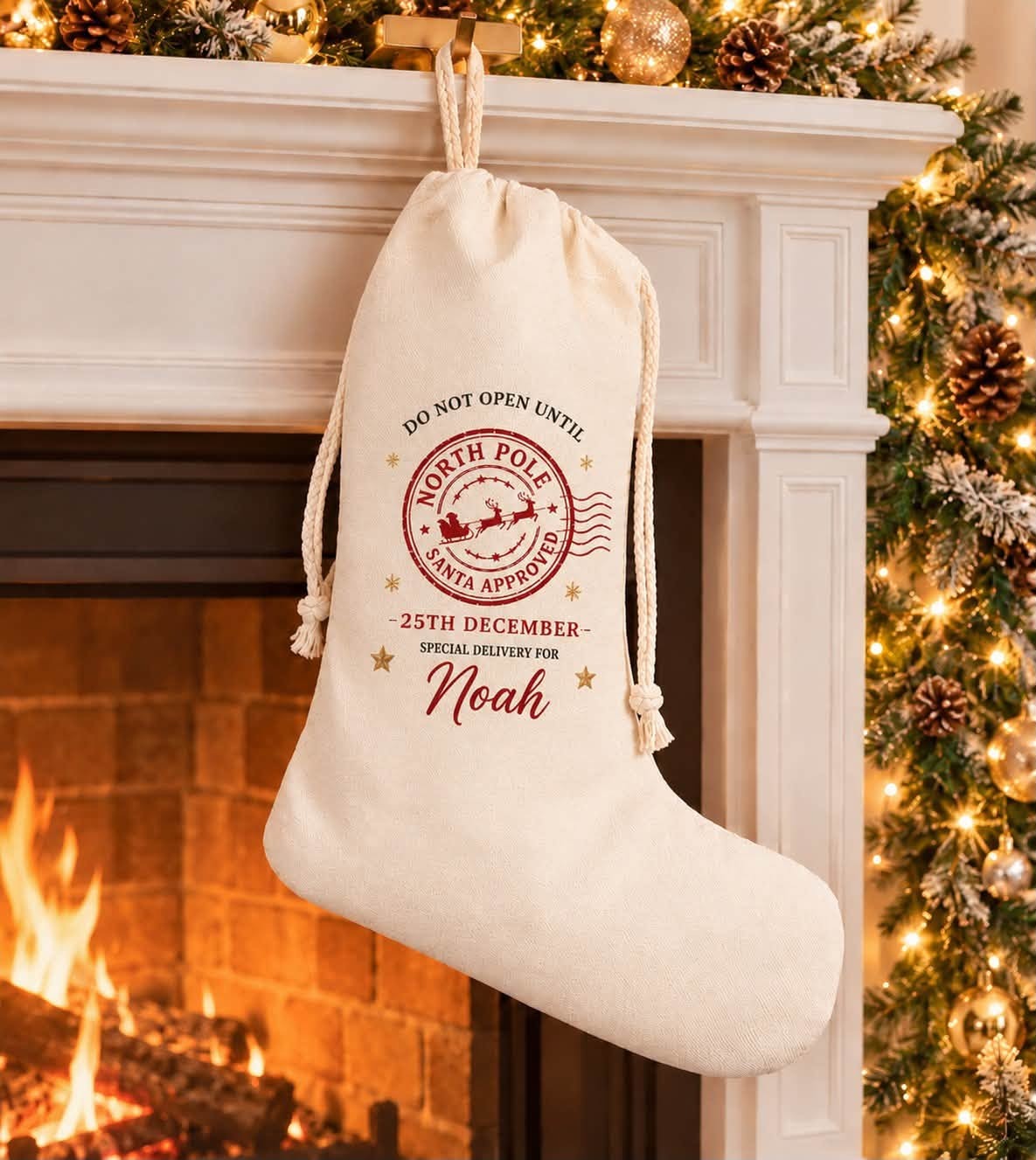 do not open santa approved personalised stocking