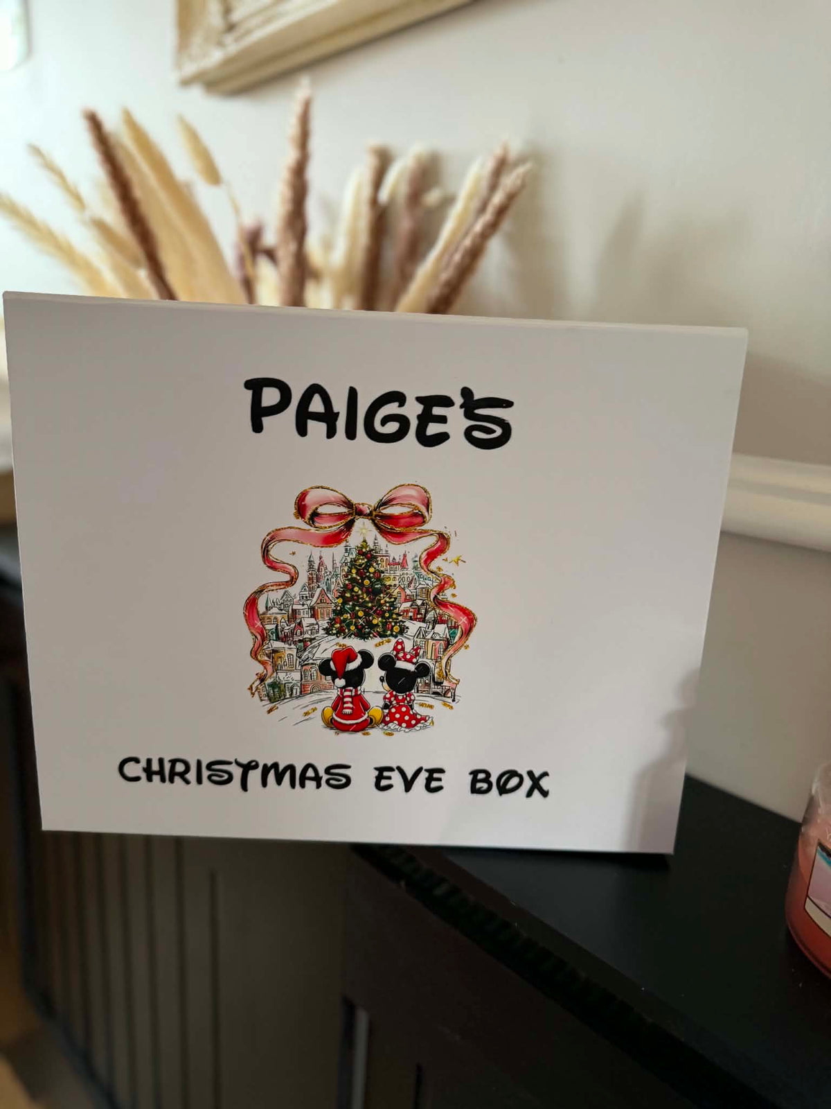Personalised bow mouse Christmas Eve box