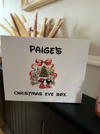 Personalised bow mouse Christmas Eve box